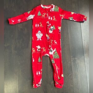 Pottery Barn Kids Christmas Pajamas Sleeper size 18-24 months Rudolph Print